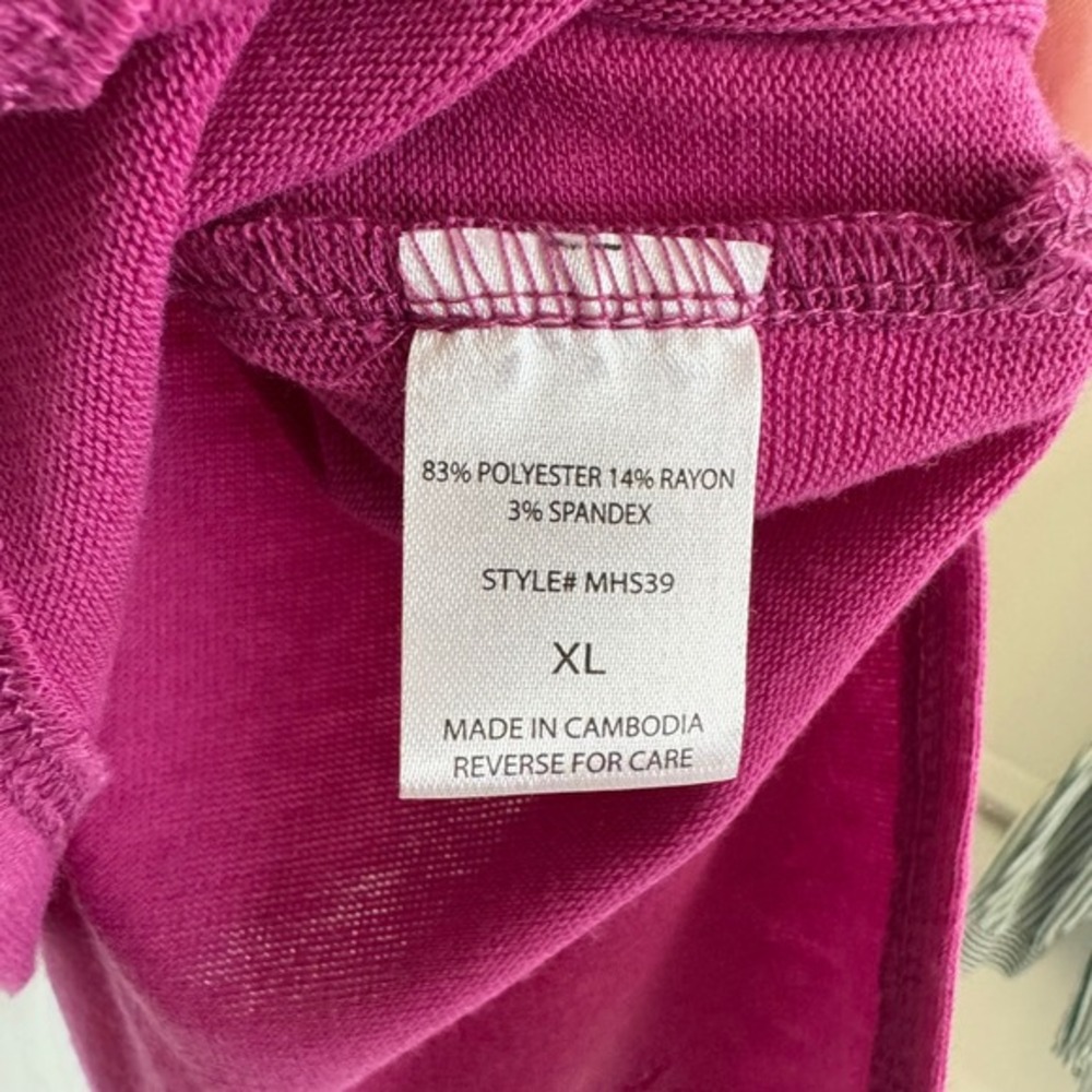 Andree by Unit Magenta Pink Oversized Pocket Top 3/4 Roll Tab Sleeve XL‎ MHS39 - Picture 7 of 8